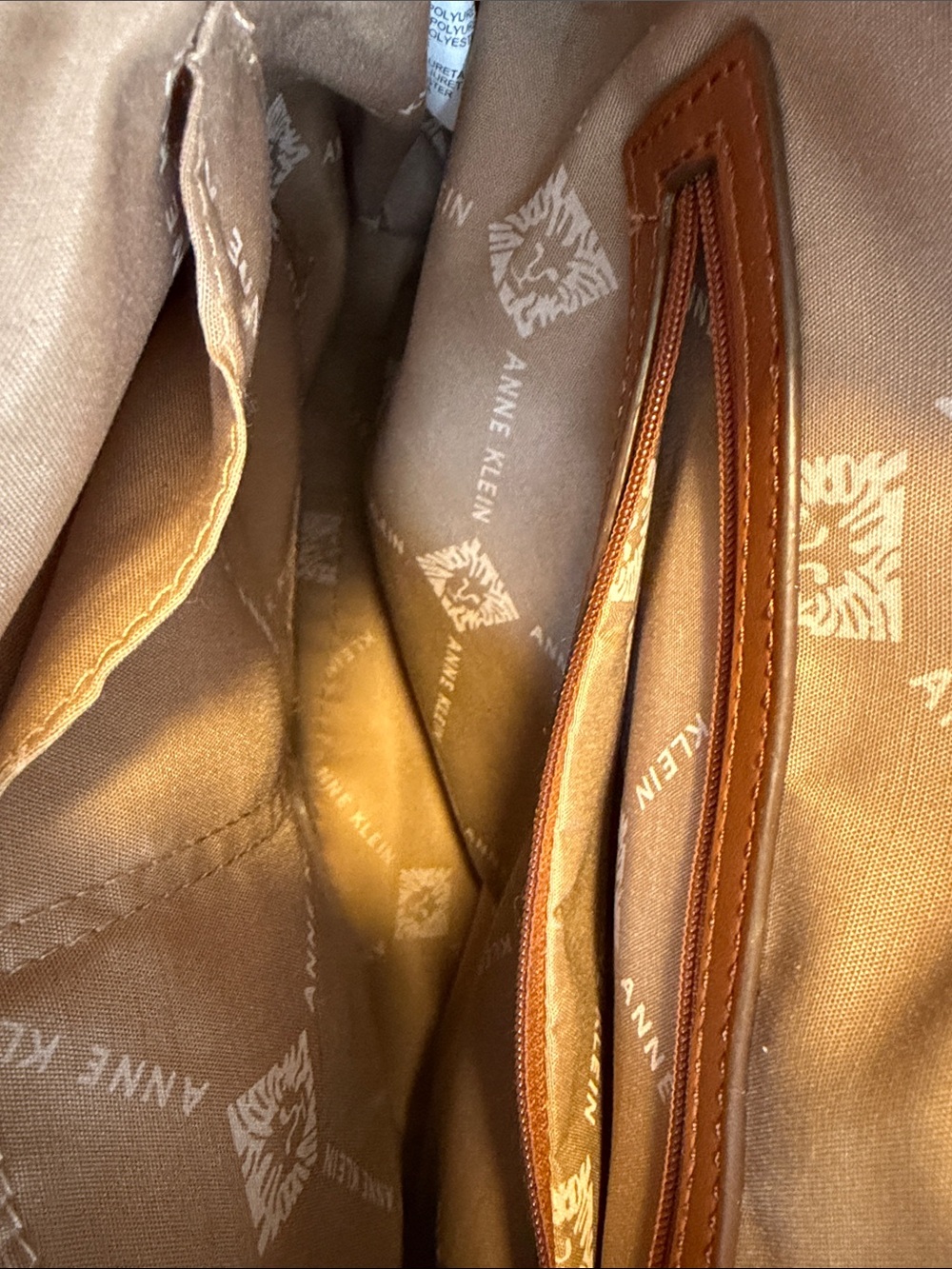 Anne Klein Saffiano Tote black with brown straps - Picture 9 of 11